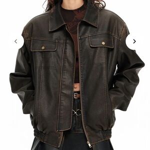 Fibfix vintage Brown Leather Jacket